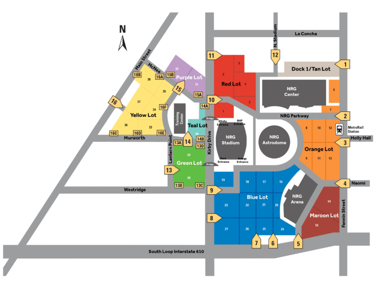 NRG Stadium Parkling Lot Map